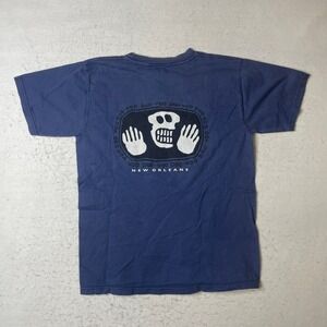 Comfort Colors‎ New Orleans Graphic T Shirt Short Sleeve Crew Neck Blue Size M
